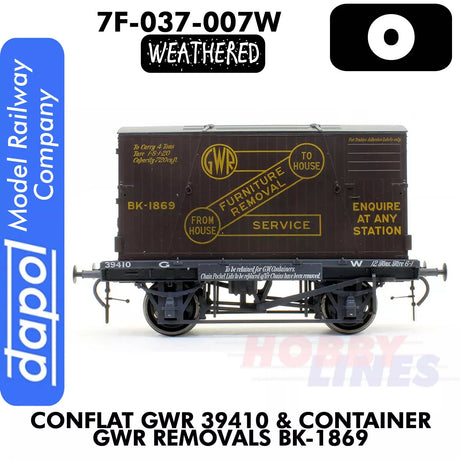Conflat GWR 39410 & Container GWR Removals BK-1869 - Wagon | Dapol |7F-037-007W