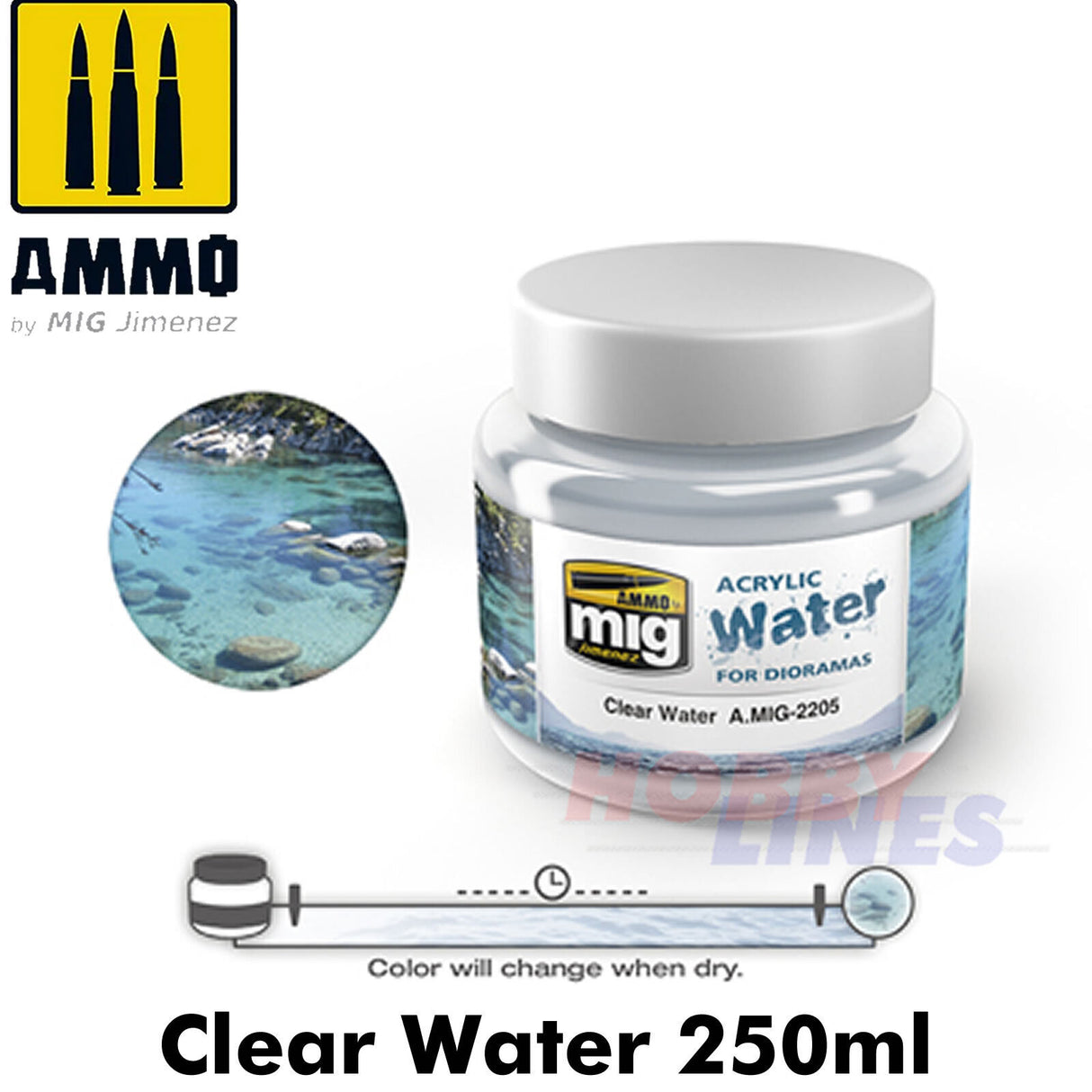 Acrylic Water - Clear Water - 250ml | Ammo by Mig Jimenez | MIG2205