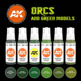 Orcs and Green Models - 3G Acrylic Paint x 6 |  AK interactive | AK11600