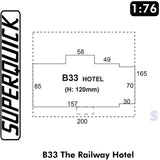 RAILWAY HOTEL 1:72 Scale OO HO Gauge Railways Building Series B B33 SuperQuick