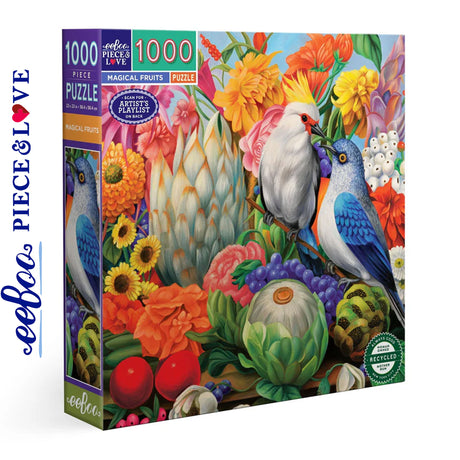 eeBoo MAGICAL FRUITS 1000 pc Square Jigsaw Puzzle Birds Super Deluxe PZTMGF