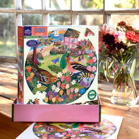 Birds by the Sea 500pc - Round Puzzle | eeBoo | PZF560