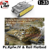 Pz.Kpfw IV Ausf.J & Ommr Rail Flatbed -  1/35 | Border Models | BT025