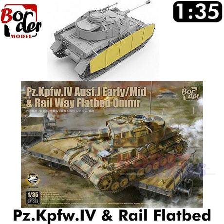Pz.Kpfw IV Ausf.J & Ommr Rail Flatbed -  1/35 | Border Models | BT025