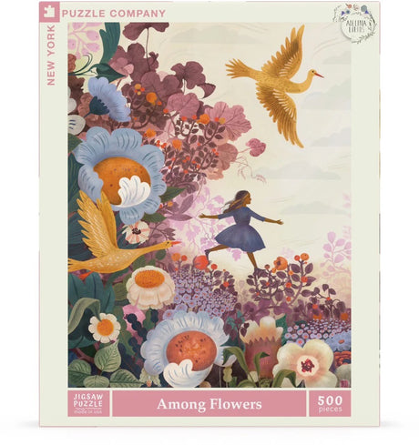 AMONG THE FLOWERS New York Puzzle Company 500pc Random Cut Jigsaw