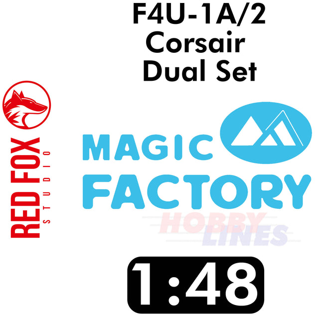 F4U-1A/2 Corsair dual set for 1:48 Magic Factory kit Red Fox Studio RFSQS-48142