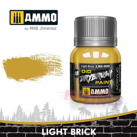 DIO Drybrush Paint - Light Brick 40ml | Ammo by Mig Jimenez | MIG0626