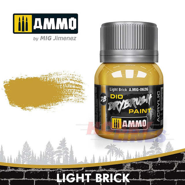 DIO Drybrush Paint - Light Brick 40ml | Ammo by Mig Jimenez | MIG0626