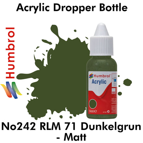 Acrylic Dropper - No.242 RLM 71 Dunkelgrun - Matt | Humbrol | DB0242