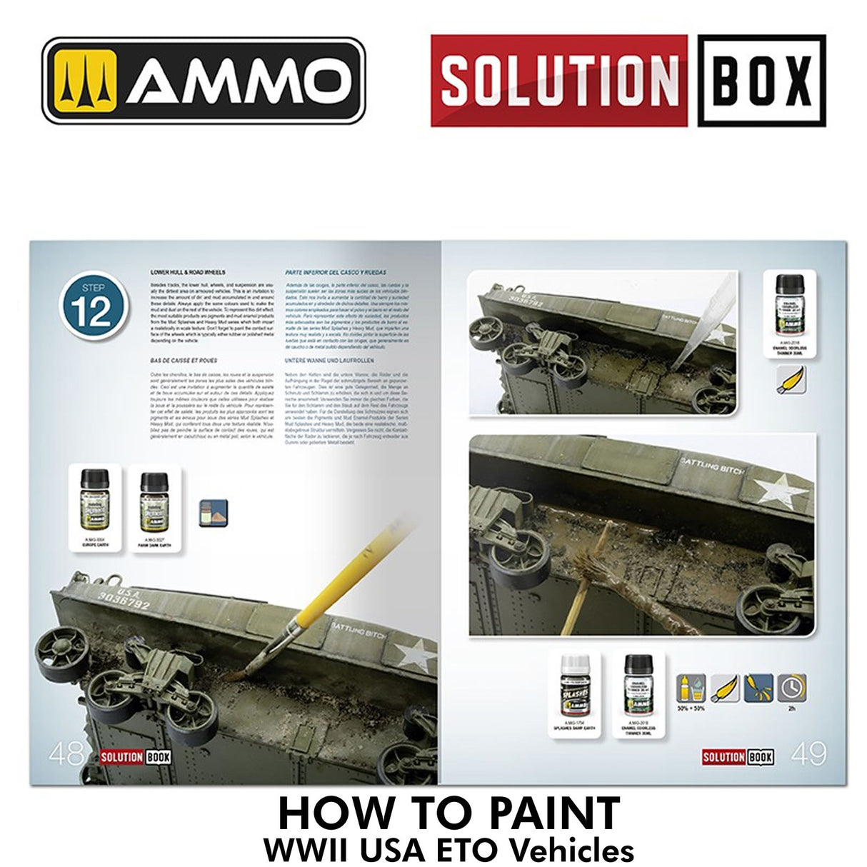 Solution Book 22 - How to Paint WWII ETO Vehicles | Ammo by Mig Jimenez | MIG6528