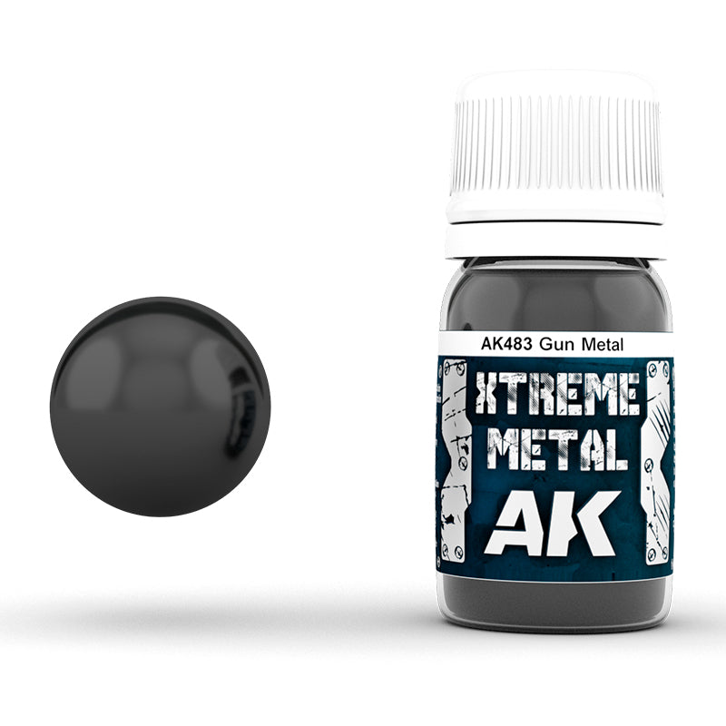 Xtreme Metal - Gun Metal - Acrylic Paint 30ml | Ak interactive | AK483