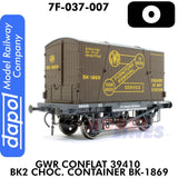 GWR Conflat 39410 BK2 Choc. Container BK-1869 | Dapol | 7F-037-007