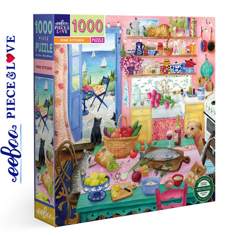eeBoo PINK KITCHEN 1000 pc Square Jigsaw Puzzle Super Deluxe PZTPNK