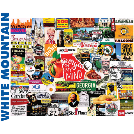 I LOVE GEORGIA 1000 pc super deluxe Jigsaw Puzzle WHITE MOUNTAIN 1553pz