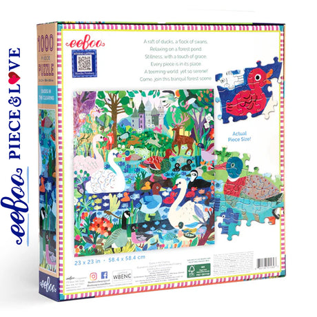 eeBoo DUCKS IN THE CLEARING 1000 pc Square Jigsaw Puzzle Super Deluxe PZTDIC