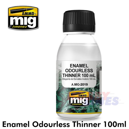 ENAMEL ODOURLESS THINNER White Spirit for weathering AMMO Mig Jimenez MIG2018/9 MIG2019 100ML ODOURLESS ENAMEL THINNERS