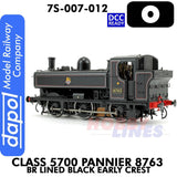 Class 5700 Pannier 8763 BR Black Early Crest - DCC Ready | Dapol | 7S-007-012
