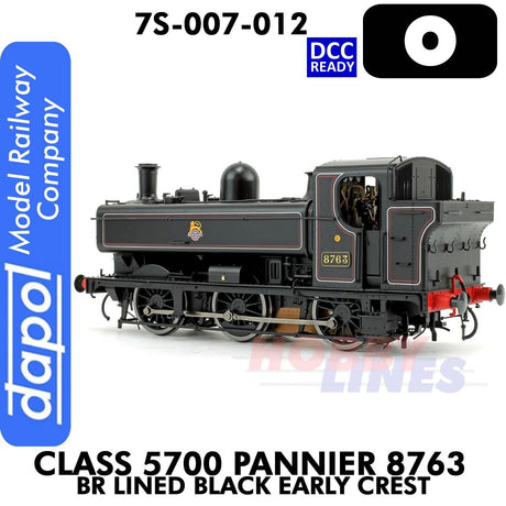 Class 5700 Pannier 8763 BR Black Early Crest - DCC Ready | Dapol | 7S-007-012