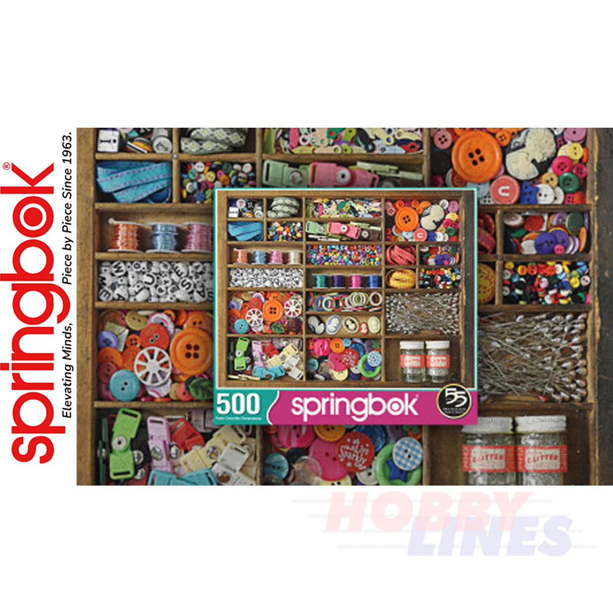 THE SEWING BOX 500 piece SPRINGBOK Jigsaw Puzzle Random Cut Super Deluxe