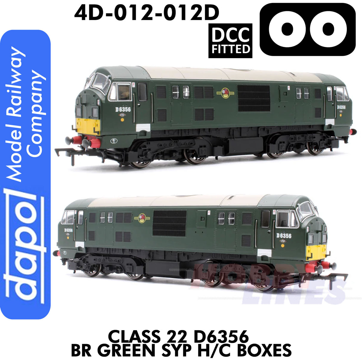 Class 22 D6356 BR Green SYP H/C Boxes - DCC Fitted | Dapol | 4D-012-012D
