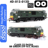 Class 22 D6356 BR Green SYP H/C Boxes - DCC Fitted | Dapol | 4D-012-012D