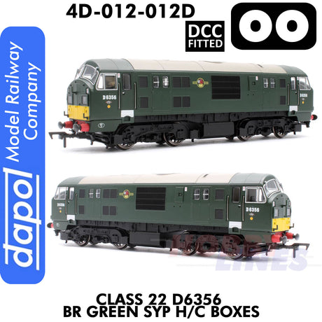 Class 22 D6356 BR Green SYP H/C Boxes - DCC Fitted | Dapol | 4D-012-012D