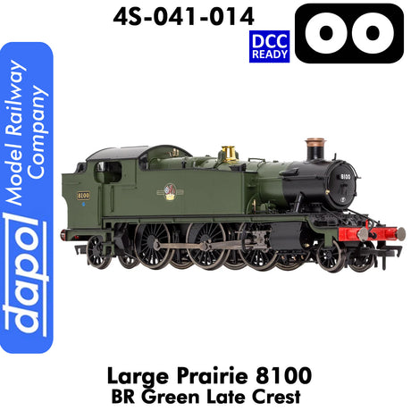 LARGE PRAIRIE 8100 BR Late Crest Steam Locomotive DCC Ready | Dapol | 4S-041-014