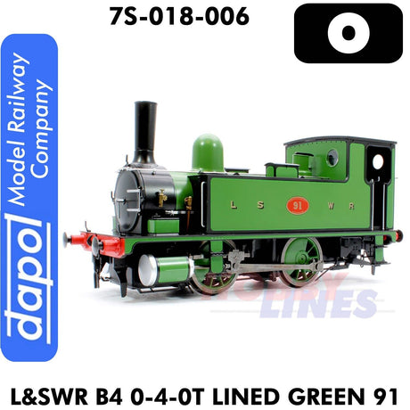 L&SWR B4 0-4-0T Lined Green 91 | Dapol | 7S-018-006