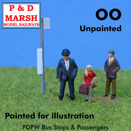 Bus Stops and Passengers - Unpainted | P&D Marsh | PW268