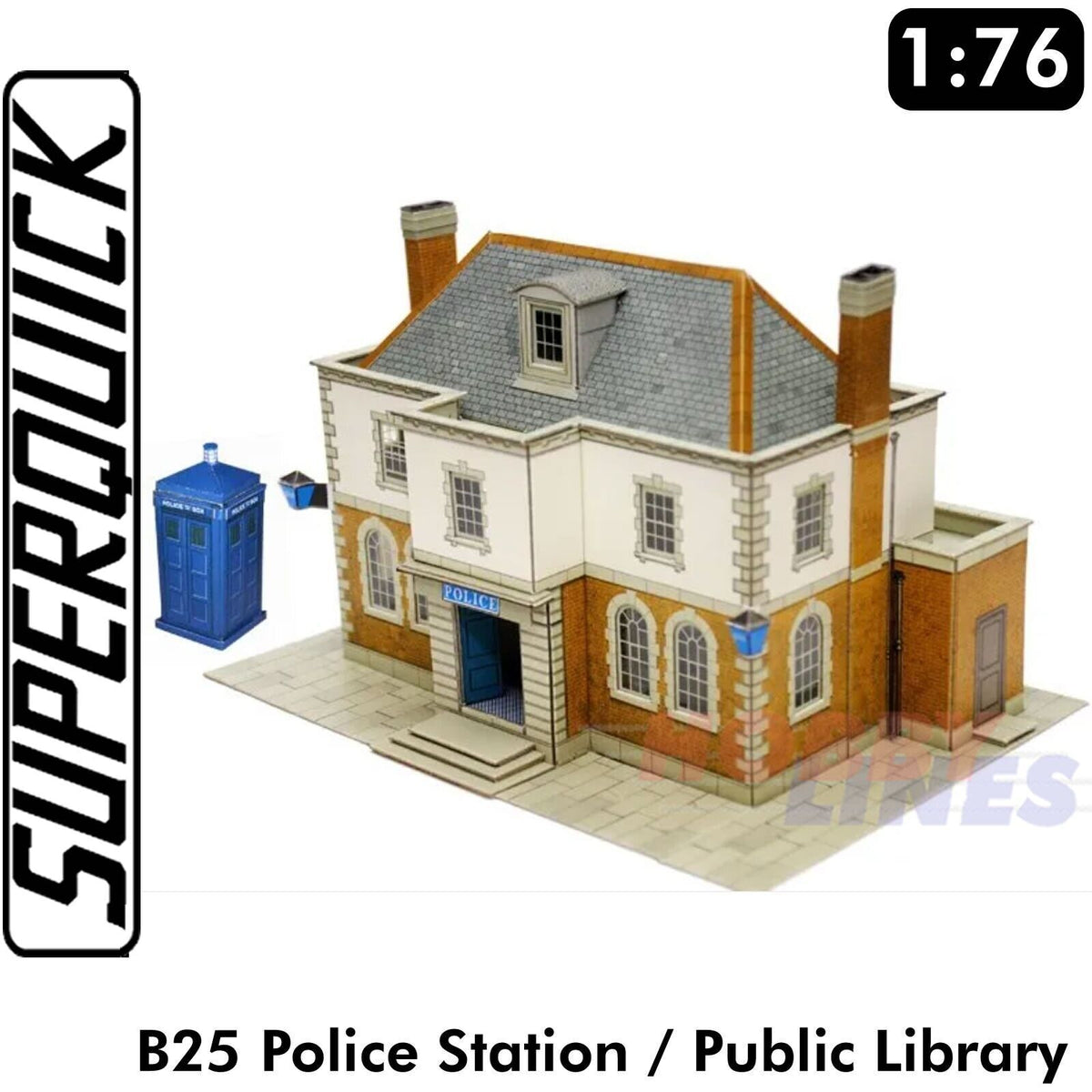 POLICE STATION 1:72 Scale OO HO Gauge Railways Building Series B B25 SuperQuick
