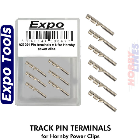 Track Pin Terminals -6 Pack for Hornby Power Clips  | Expo Tools | A23001