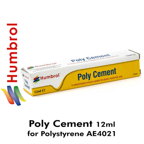 Humbrol  POLY CEMENT 12ml tube AE4021 for Polystyrene Styrene kits etc