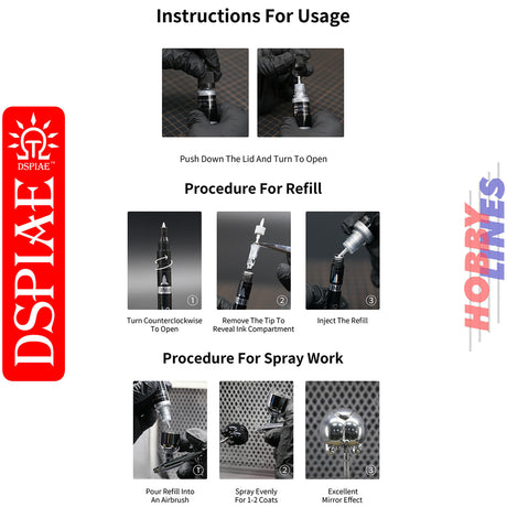 CR-10 Chrome Silver Refill For Markers -10ml | DSPIAE | DS016