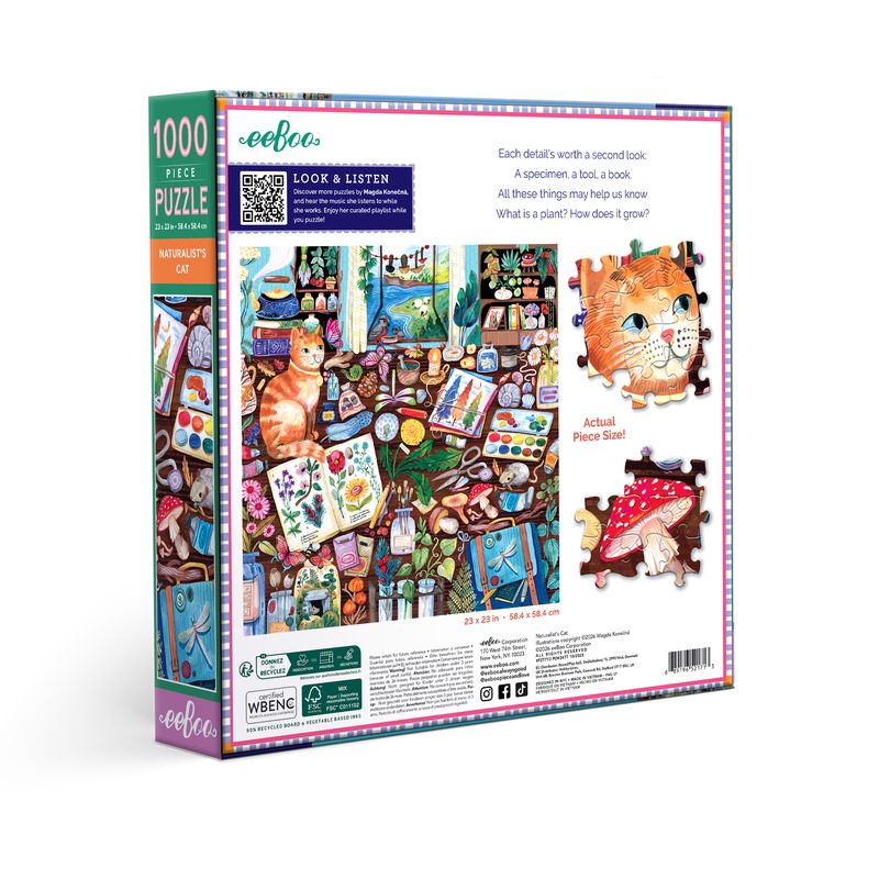 Naturalist's Cat 1000pc Puzzle | eeBoo | PZT713