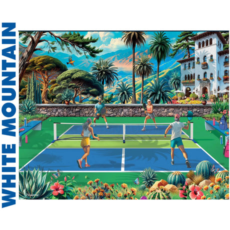 PICKLEBALL PARADISE 1000 pc super deluxe Jigsaw Puzzle WHITE MOUNTAIN 1944
