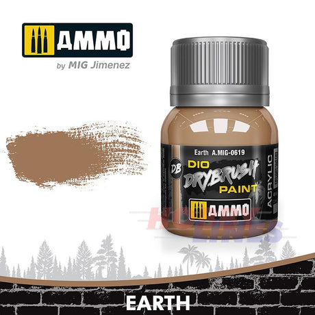 DIO Drybrush Paint - Earth 40ml | Ammo by Mig Jimenez | MIG0619