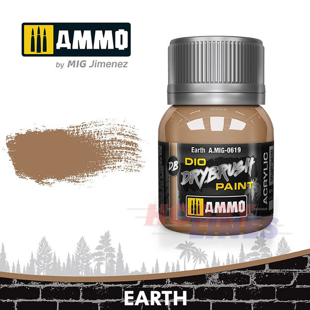 DIO Drybrush Paint - Earth 40ml | Ammo by Mig Jimenez | MIG0619