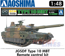 Load image into Gallery viewer, JGSDF TYPE10 MBT 2 Ch Remote Control Main Battle Tank 1:48 kit Aoshima 05740
