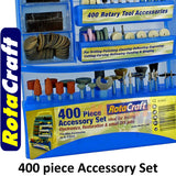 Rotary Tool ACCESSORY SET 400pc in portable display case ROTACRAFT RC9400