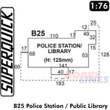POLICE STATION 1:72 Scale OO HO Gauge Railways Building Series B B25 SuperQuick