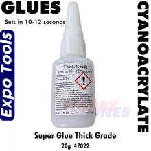 Load image into Gallery viewer, Cyano Super Glue 20g THICK 10-12 seconds Cyanoacrylate Bottle Expo Tools 47022
