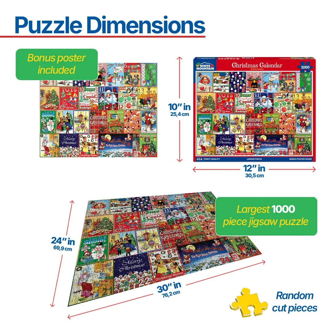 Christmas Calendar - 1000pc Puzzle | White Mountain | 1632pz