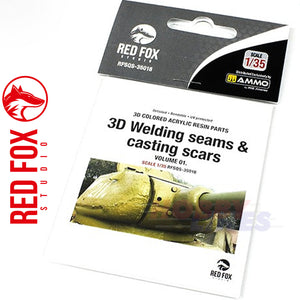 3D Welding seams & Casting scars vol.01 1:35 Acrylic Colored Resin upgrade parts Red Fox Studio 35018