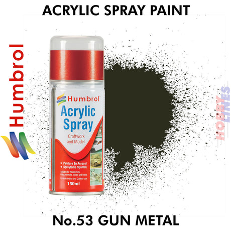 No 53 Gun Metal 150ML Humbrol Sprays 