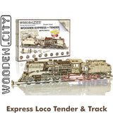 Express Loco Tender & Track - 3D Puzzle | Wooden City | WR323