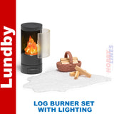 LUNDBY FIREPLACE SET with Lighting LUNDBY Doll House Furniture 60-6057-00