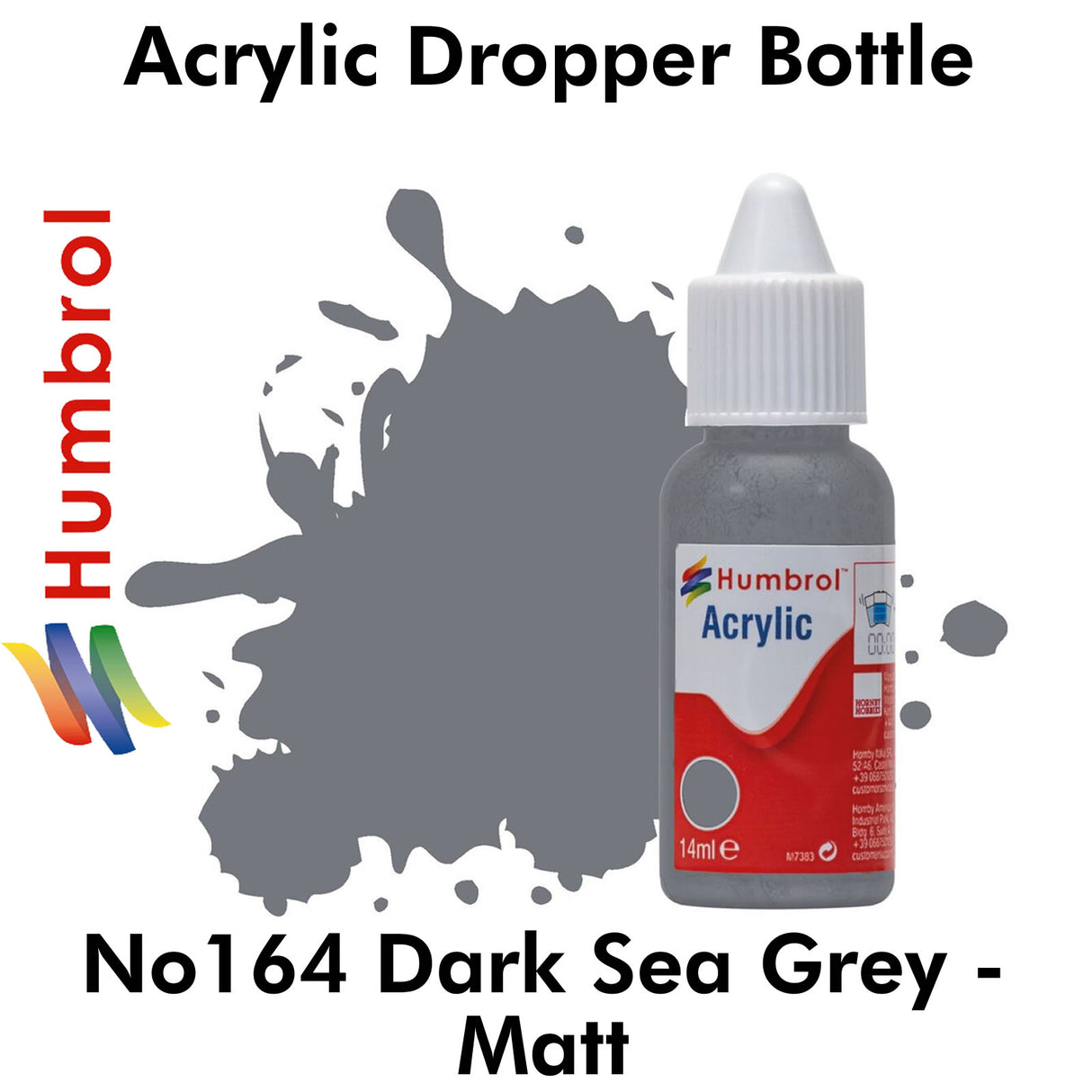 Acrylic Dropper - No.164 Dark Sea Grey - Matt | Humbrol | DB0164