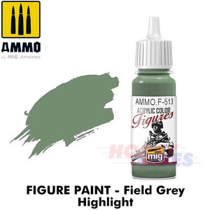 Ammo ACRYLIC COLOUR for FIGURES 17ml jar agitator ball Full Range Mig Jimenez