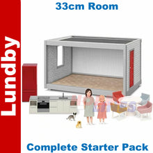 Load image into Gallery viewer, STARTER PACK ROOM 33cm modular unit Fully Furnished 1:18th scale LUNDBY Sweden
