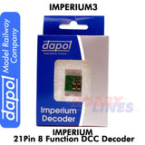 Imperium3 21 Pin 8 Function DCC  DECODER Imperium 3 Dapol Model Railway